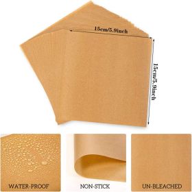 50pcs Parchment Squares 15cm*15cm; Non-stick Wax Paper; For Individual Storage Of Burger Patties; Biscuits And Other Foods