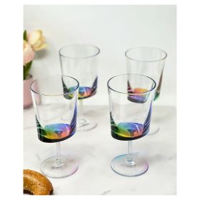 Oval Halo Plastic Wine Glasses Set of 4 (12oz), BPA Free Acrylic Wine Glass Set, Unbreakable Red Wine Glasses, White Wine Glasses
