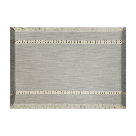 Better Home & Gardens Grey Fringe Placemat