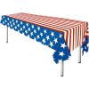 4th of July Tablecloth, American Flag Plastic Table Covers for Patriotic Party Supplies