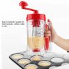 Batter Mixer, Handheld Manual Pancake Cake Batter Mixer Dispenser Baking Tool