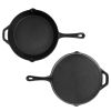 Pre-Seasoned Cast Iron Skillet Oven Safe Cookware Heat-Resistant Holder 12inch Large Frying Pan