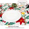 Muwago Winter Holiday Christmas Tablecloth, Red Flowers Wreath Bells Table Cloth, Durable Table Cover for Xmas/Dinner Party Decoration
