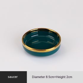 Ceramic Bowl Suit Peacock Green Plate Dinner (Option: Sauce Dish)