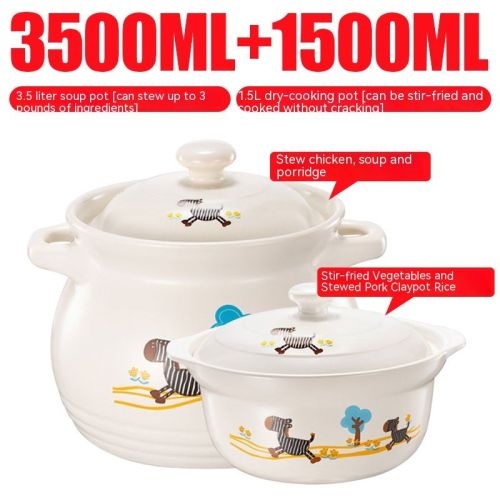 Casserole Stew Household Coal-fired Gas Soup Ceramic High Temperature Resistant Stew Tile