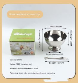 High Quality Stainless Steel Ice Cream Cup (Option: Medium 10cm)