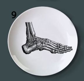 Human bone structure decoration plate (Option: 9style-6 inches)