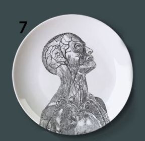 Human bone structure decoration plate (Option: 7style-7 inches)