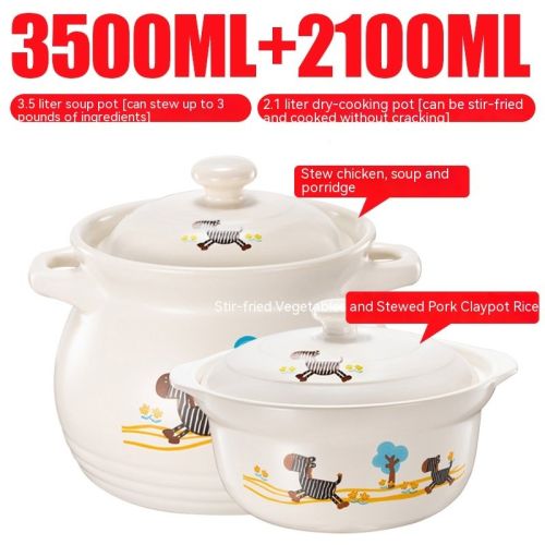 Casserole Stew Household Coal-fired Gas Soup Ceramic High Temperature Resistant Stew Tile