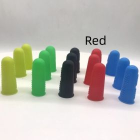 Silicone Finger Stall Anti-scald Non-slip High Temperature Resistant Fingertip Protective Cover With Particles Three Yards Food Grade (Color: Red)
