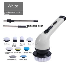 Dual-purpose Brush Handheld Strong Cleaning Gadget (Option: White 9 Head-Chinese Manual)