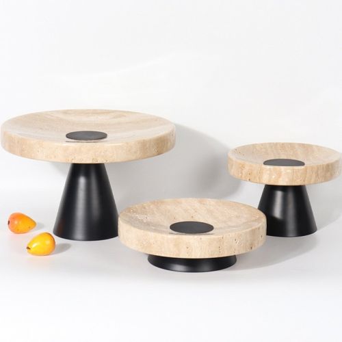 Yellow Cave Stone Round Fruit Plate In The Living Room