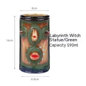 Hawaii Personality Ceramic Cup (Option: Green Lip Witch Statue-Others)
