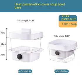 Multi-layer Dish Cover Heat Preservation Kitchen Cover Dining Table Leftover Storage Box Transparent Stack Cooking Hood Steamer (Option: A-White)