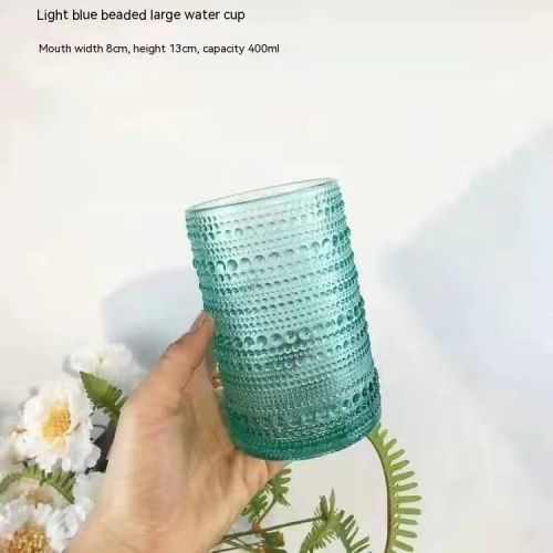 Bead Point Series Glass Cup High Leg