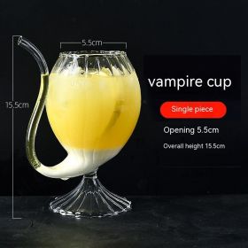 Heat-resistant Transparent Red Wine Juice Creative Curved Mouth Vampire Wine Glass (Option: 300ml Striped Juice Cup)