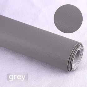 Litchi Self-adhesive Leather Refurbished Bedside And Sofa Repair Patch Leather Patch (Option: Gray-137x50cm)