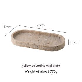 Huangdongshi Decorative Tray Fruit Plate Storage Dining Tray (Option: Oval Disk)