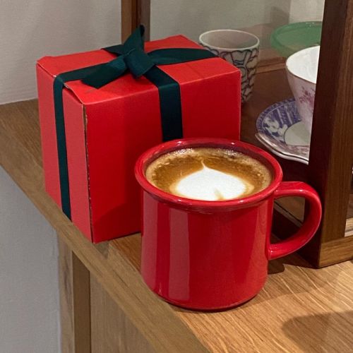 New Year Christmas Red Turn-over Ceramic Mug
