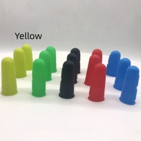 Silicone Finger Stall Anti-scald Non-slip High Temperature Resistant Fingertip Protective Cover With Particles Three Yards Food Grade (Color: yellow)