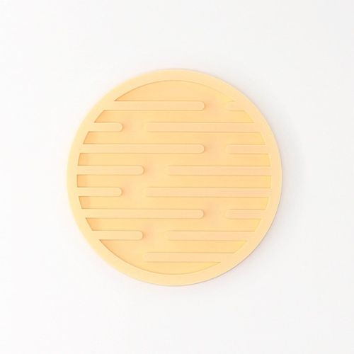 Striped Round Silicone Coaster Set