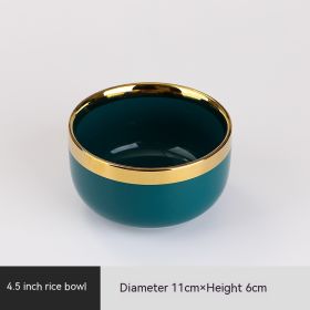 Ceramic Bowl Suit Peacock Green Plate Dinner (Option: Rice Bowl)