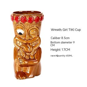 Hawaii Personality Ceramic Cup (Option: Wreath Girl 450ml-Others)