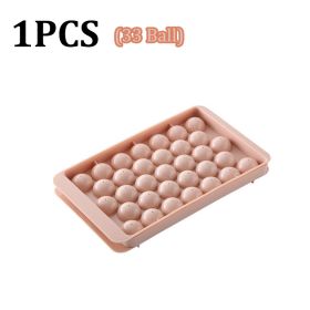 66/33 Ice Ball Mold Hockey Frozen Mini Ball Maker Mold Round Ice Cube Mold with Lid Ice Tray Box Whiskey Cocktail Kitchen Tools (Color: 1PCS 33Ball1)