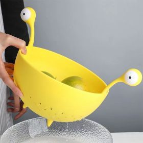 1pc Kitchen Strainer - Big-Eyed Monster Design BPA-Free Food Strainer For Fruits And Pasta - Fun And Safe (Color: yellow)