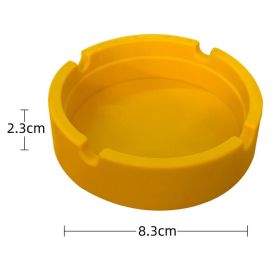 Silicone Ashtray For Smoking Cigarette Cigar Weed Accessories Portable Anti-scalding Home Conference Bar Table Desk Decoration (Color: yellow)