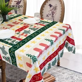 Muwago Colorful Festive Table Cloth High Quality Waterproof Oil Proof Table Cover For Dining Room Christmas Holiday Decoration (size: W52"*H54")