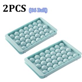 66/33 Ice Ball Mold Hockey Frozen Mini Ball Maker Mold Round Ice Cube Mold with Lid Ice Tray Box Whiskey Cocktail Kitchen Tools (Color: 2PCS 66Ball3)