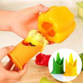1pc/Pack, Green Peppers, Tomatoes, Fruit And Vegetable Corer (Color: yellow)