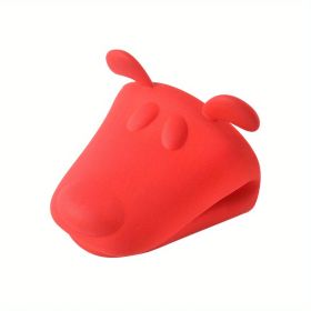 2pcs Oven Mitts, Food Grade High Temperature Resistant Silicone Hand Clip, Baking Gloves, Oven Gloves, Silicone Hippopotamus Heat Insulated Hand Clip (Color: Red)