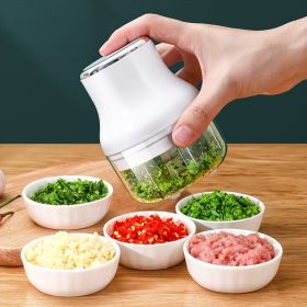 1pc Household Small Electric Garlic Masher; Garlic Chopper; Wireless Vegetable Mincer; Portable Mini Food Processor; Kitchen Gadgets (Color: White)