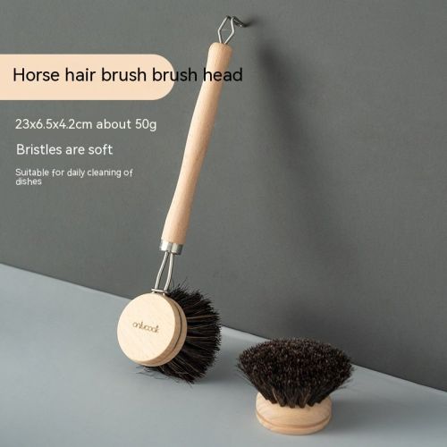 Long Handle Kitchen Can Be Brush Replacement Head Horse Hair Dish Brush