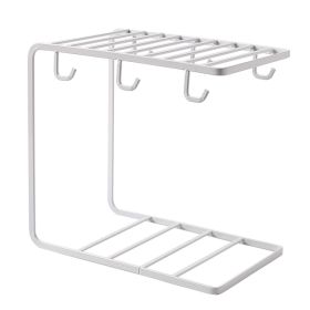 Creative Iron Household Cup Holder Storage Rack (Color: White)
