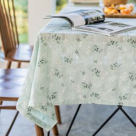 Rural Fresh Floral Rectangular Dining Table Cloth (Option: Lilac hem style-140X240CM)