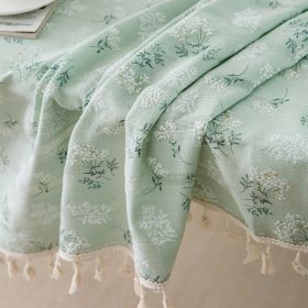 Rural Fresh Floral Rectangular Dining Table Cloth (Option: Lilac tassel style-Circular 140CM)