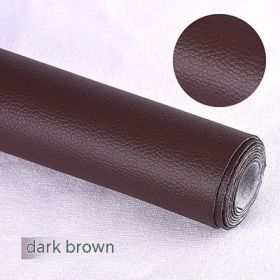 Litchi Self-adhesive Leather Refurbished Bedside And Sofa Repair Patch Leather Patch (Option: Dark Brown-137x100cm)