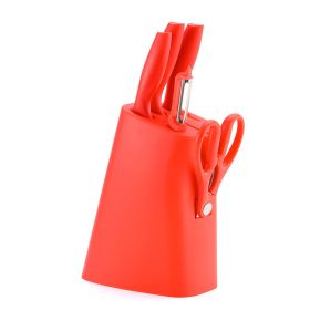 Color Straw Cutter With Cutting Board Suit (Option: Red 6PCs)