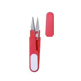 Household Small Scissors Trimming Fishing Line (Option: Solid Color Red Scissors)