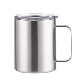 Simple Solid Color Stainless Steel Mug Cup Handle Cup (Option: Steel Color-24oz)