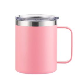 Simple Solid Color Stainless Steel Mug Cup Handle Cup (Option: Spray Powder-24oz)