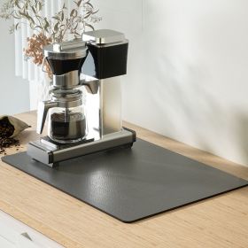 PU Leather Kitchen Countertop Draining Bar Table Insulation Bowl Plate Pot Absorbent Bathroom Mat (Option: Dark Gray-50x60)