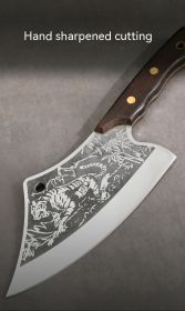 Chef Knife With Tiger Pattern (Option: Tiger Pattern Knife-Gray)